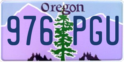OR license plate 976PGU
