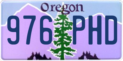 OR license plate 976PHD