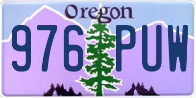 OR license plate 976PUW