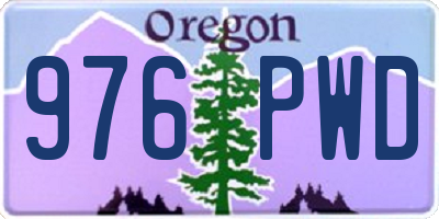 OR license plate 976PWD