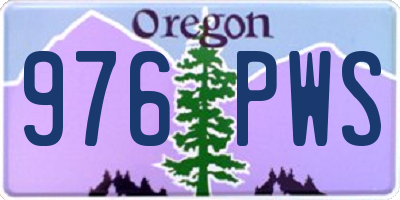 OR license plate 976PWS