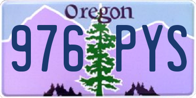 OR license plate 976PYS