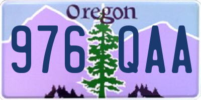 OR license plate 976QAA