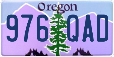 OR license plate 976QAD