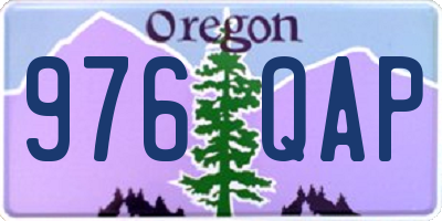 OR license plate 976QAP