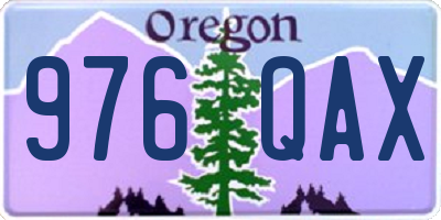 OR license plate 976QAX