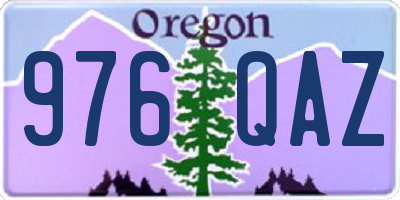 OR license plate 976QAZ