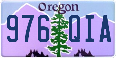 OR license plate 976QIA