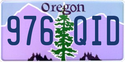 OR license plate 976QID
