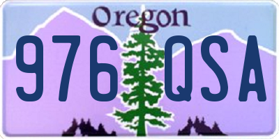 OR license plate 976QSA