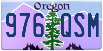 OR license plate 976QSM