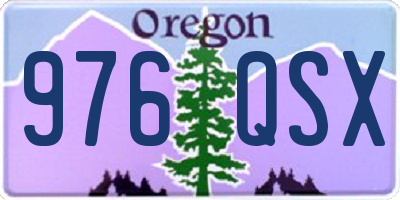 OR license plate 976QSX