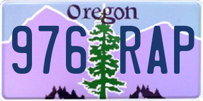 OR license plate 976RAP