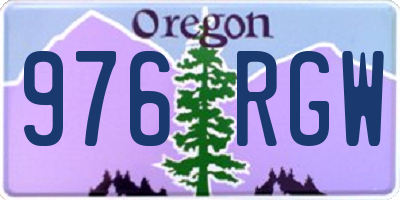 OR license plate 976RGW