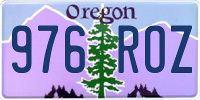 OR license plate 976ROZ