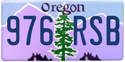 OR license plate 976RSB