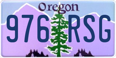 OR license plate 976RSG