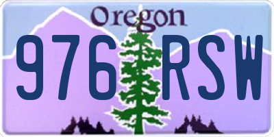 OR license plate 976RSW