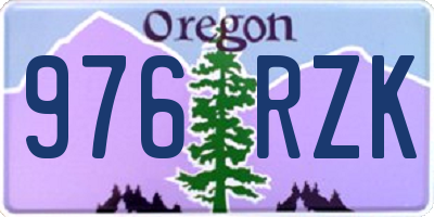 OR license plate 976RZK