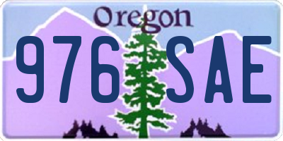 OR license plate 976SAE
