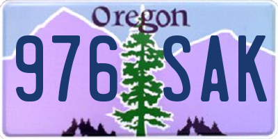 OR license plate 976SAK
