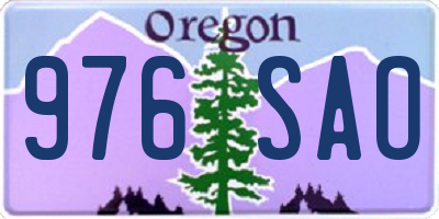 OR license plate 976SAO