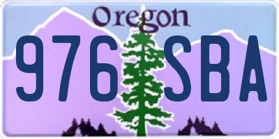 OR license plate 976SBA
