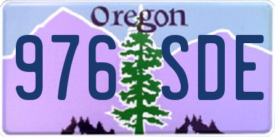 OR license plate 976SDE