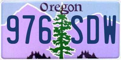 OR license plate 976SDW