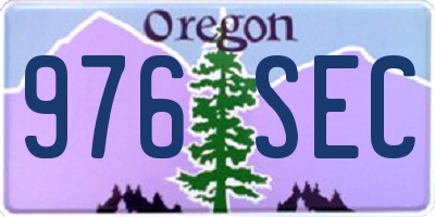 OR license plate 976SEC