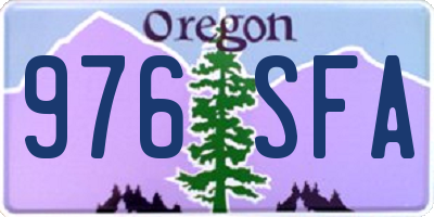 OR license plate 976SFA