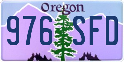 OR license plate 976SFD