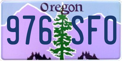 OR license plate 976SFO