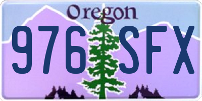 OR license plate 976SFX