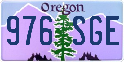 OR license plate 976SGE