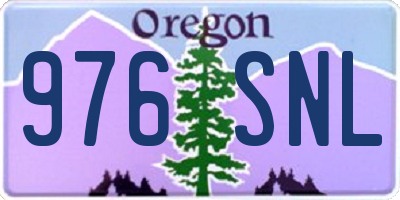 OR license plate 976SNL