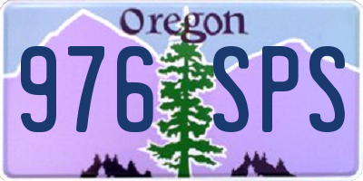 OR license plate 976SPS