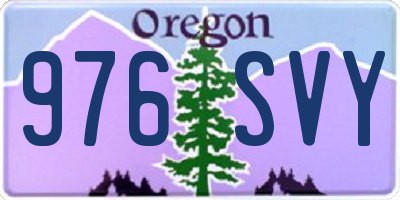 OR license plate 976SVY