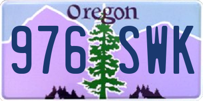 OR license plate 976SWK
