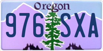 OR license plate 976SXA