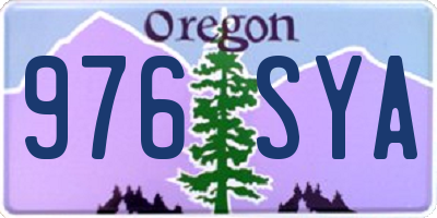 OR license plate 976SYA