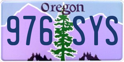 OR license plate 976SYS