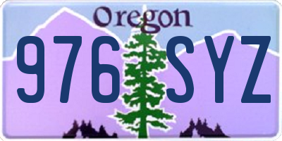 OR license plate 976SYZ