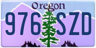 OR license plate 976SZD
