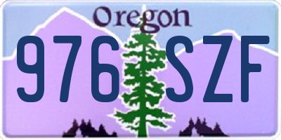 OR license plate 976SZF