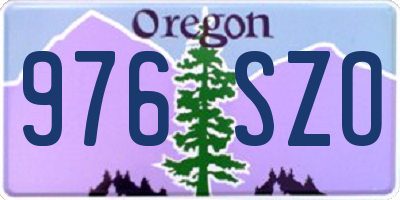 OR license plate 976SZO