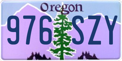OR license plate 976SZY