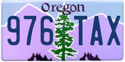 OR license plate 976TAX