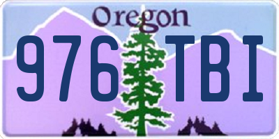 OR license plate 976TBI