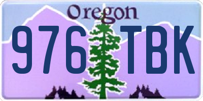 OR license plate 976TBK